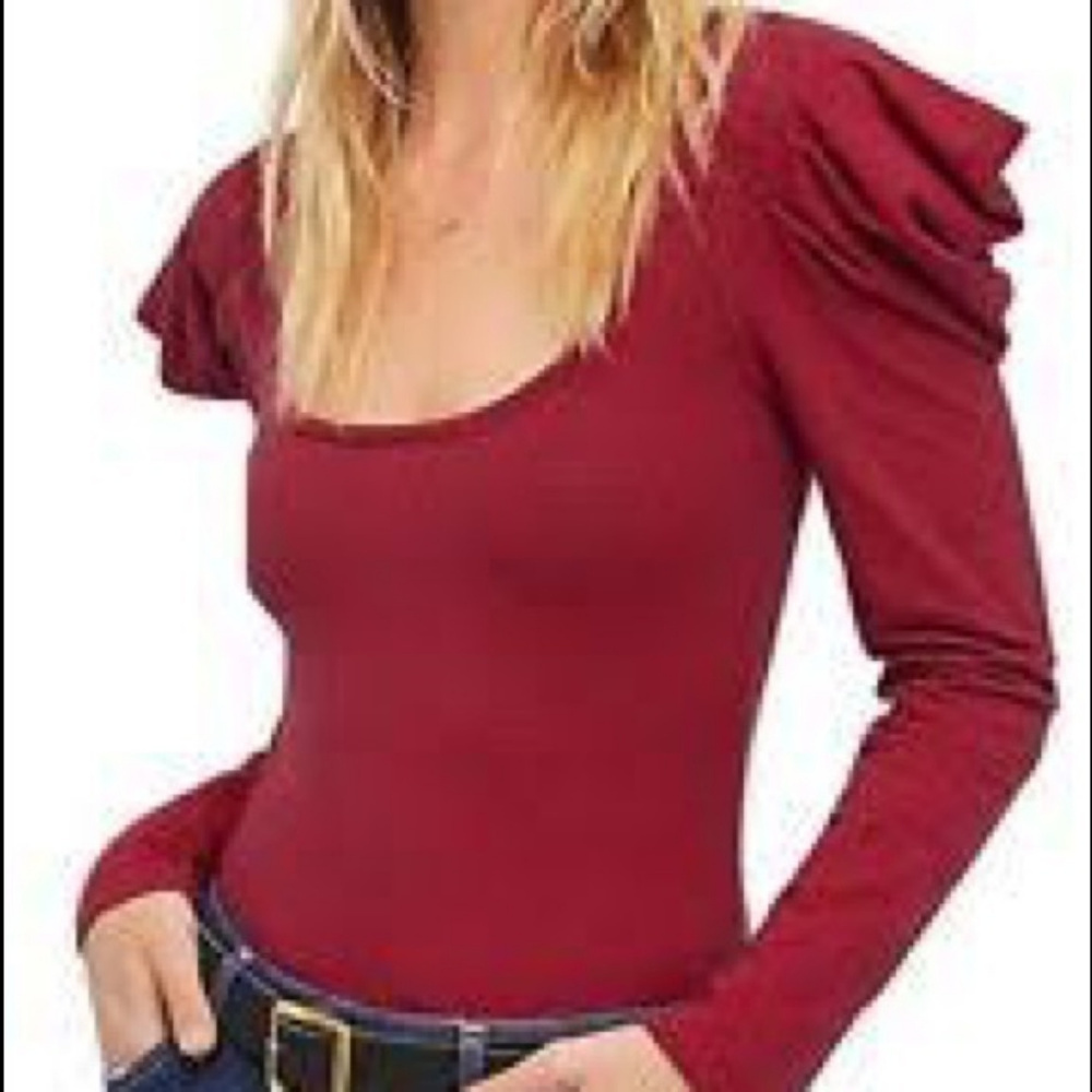 Free People Penelope Ruffled T Shirt